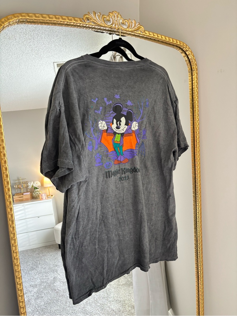Mickeys Not So Scary 2023 Disney Gray Short Sleeve Tee
